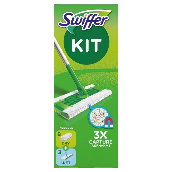 Swiffer bodenstab starterset 970706 8 tücher + 3 wet wischtücher - Swiffer-970706-8001841276113