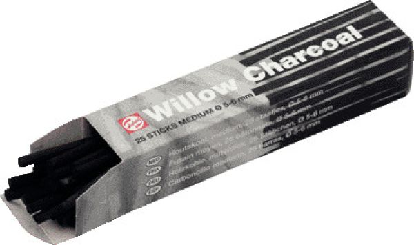 Talens holzkohle mitteldick 96000030 25 stäbchen - Talens-96000030-8712079098308