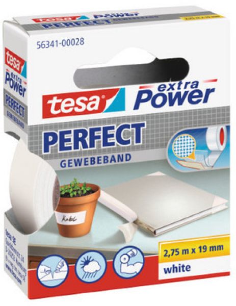 Tesa extra power perfect 2.75mx19mm 563410002 gewebeband. weiss - Tesa-563410002-4042448044013