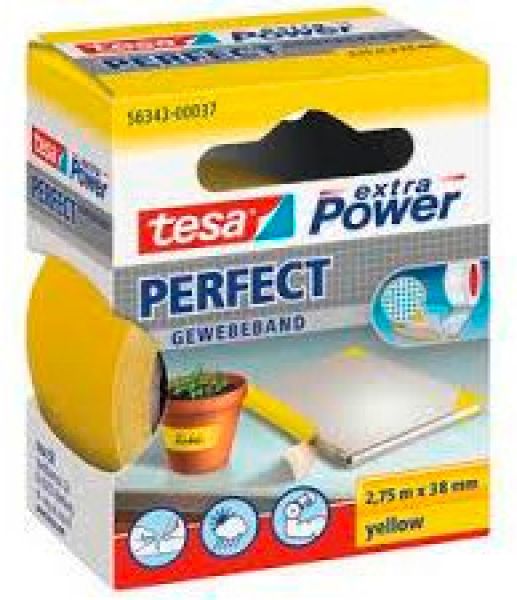 Tesa extra power perfect 2.75mx19mm 563410003 gewebeband. gelb - Tesa-563410003-4042448044051