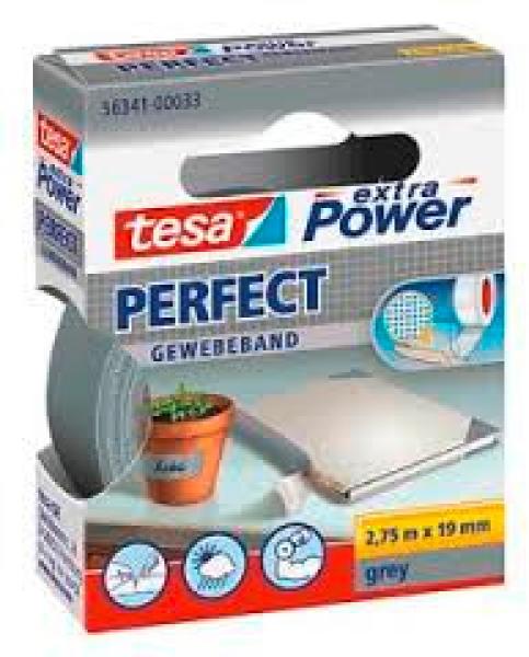 Tesa extra power perfect 2.75mx19mm 563410003 gewebeband. grau - Tesa-563410003-4042448044112