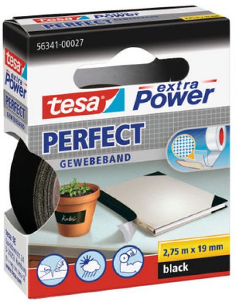 Tesa extra power perfect 2.75mx38mm 563430003 gewebeband. schwarz - Tesa-563430003-4042448044150