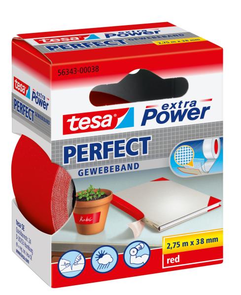 Tesa extra power perfect 2.75mx38mm 563430003 gewebeband. rot - Tesa-563430003-4042448044235