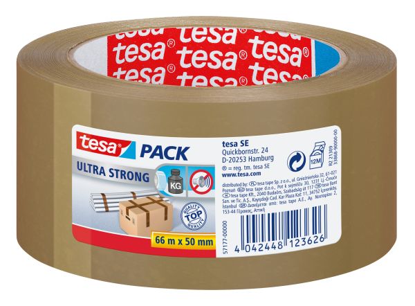 Tesa tesapack ultra strong 50mmx66m 571770000 braun, reissfest - Tesa-571770000-4042448123626
