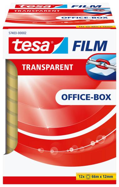 Tesa film officebox 12mmx66m 574030000 transparent 12 stück - Tesa-574030000-4042448035929