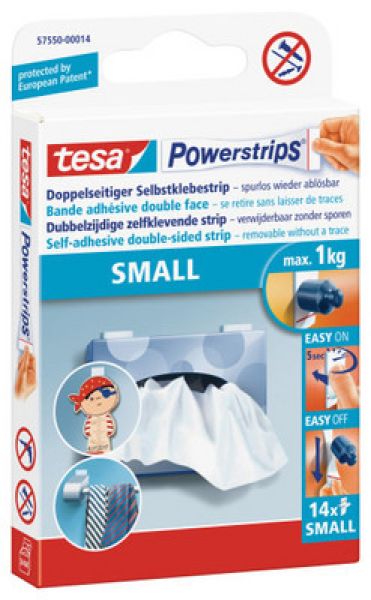 Tesa powerstrips small 14x34mm 575500001 ablösbar, doppelseitig 14 stk. - Tesa-575500001-4042448103956