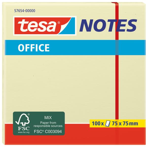 Tesa office notes 75x75mm 576540000 gelb 100 blatt - Tesa-576540000-4042448812599