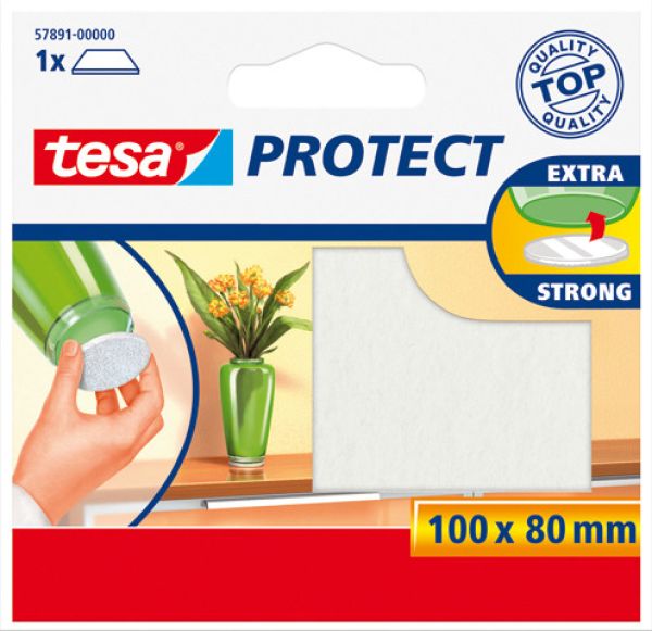 Tesa protect filzgleiter 100mmx80mm 578910000 weiss, zuschneidbar, kratzfest - Tesa-578910000-4042448884978