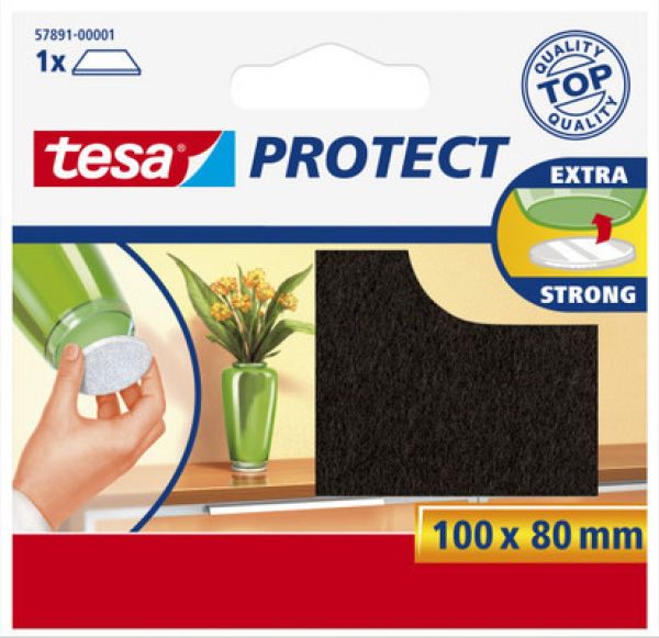 Tesa protect filzgleiter 100mmx80mm 578910000 braun, zuschneidbar, kratzfest - Tesa-578910000-4042448884985