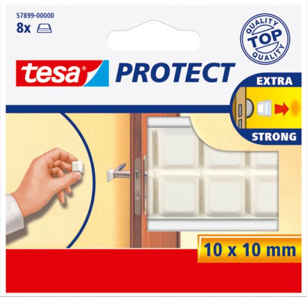 Tesa protect schutzpuffer 10x10mm 578990000 weiss, selbstklebend 8 stück - Tesa-578990000-4042448885074