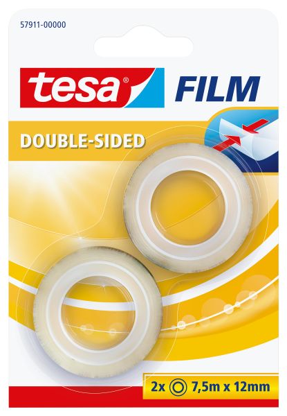 Tesa klebeband tesafilm 12mmx7.5m 579110000 transp.,doppels.,blister 2stk. - Tesa-579110000-4042448899736