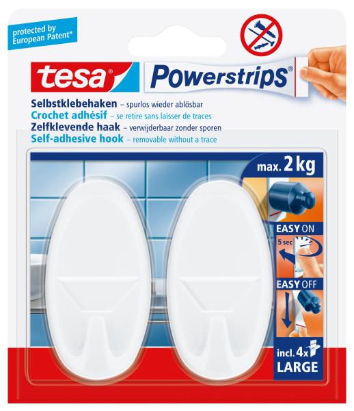 Tesa powerstrips haken 580130004 weiss, 2 stück - Tesa-580130004-4042448105035