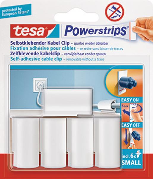 Tesa powerstrips kabel-clip 580350001 bis 8mm kabelstärke 5 stück - Tesa-580350001-4042448105745