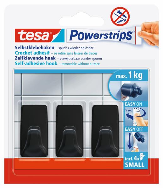 Tesa powerstrips haken s 582780000020 schwarz 3 stück - Tesa-582780000020-4063565247064