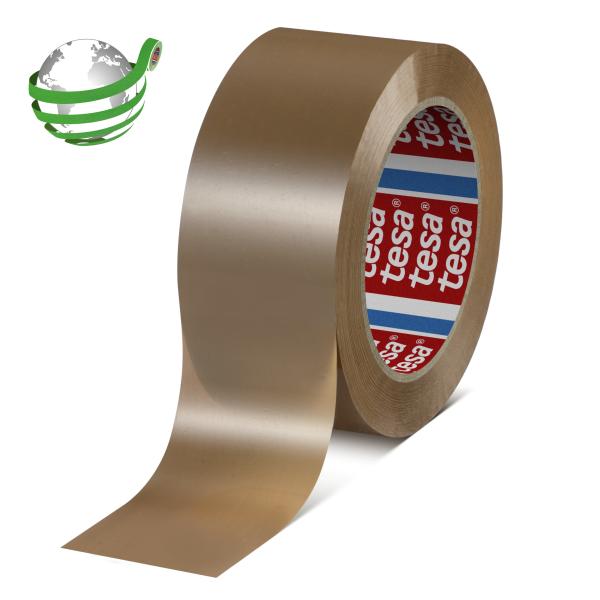 Tesa verpackungsband 50mmx132m 604180000400 recyceltes pet, braun - Tesa-604180000400-4063565292545