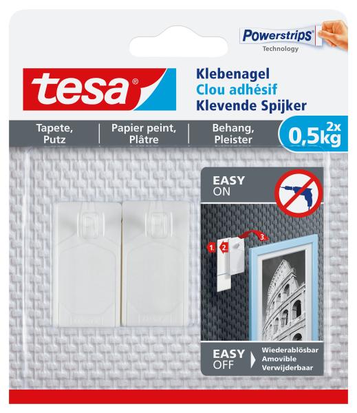 Tesa klebenagel 2x0,5 kg 777720000 tapete & putz - Tesa-777720000-4042448340467