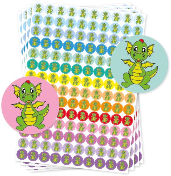 Timetex belobigungs-aufkleber 62652 drache 500 stück - Timetex-62652-4055218626524