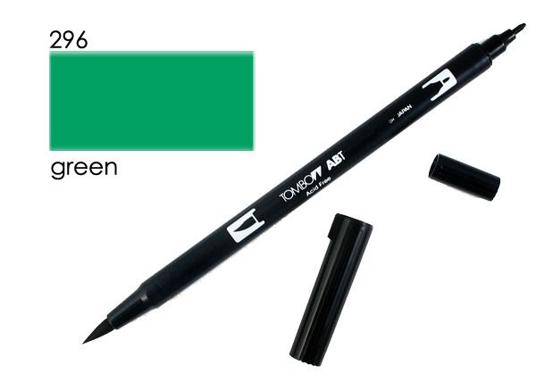 Tombow dual brush pen abt 296 grün - Tombow-abt-296-4901991901443