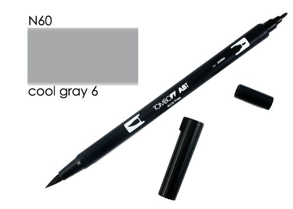 Tombow dual brush pen abt n60 cool grey 6 - Tombow-abt-n60-4901991902464