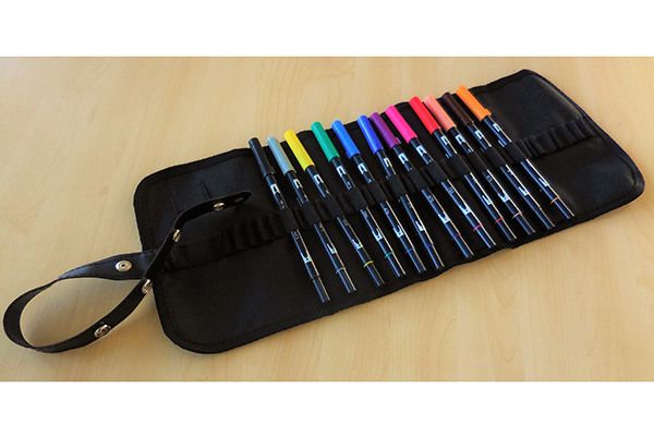 Tombow fasermaler rolltasche abt12p1rs 12 stück, grundtöne - Tombow-abt12p1rs-7640160331519