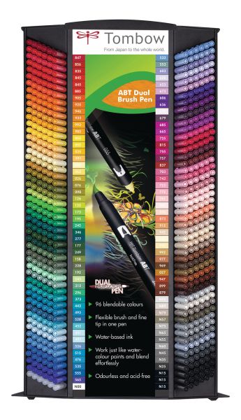 Tombow brush-pen abt96cset display 96 farben, 600 stück - Tombow-abt96cset-4901991568073