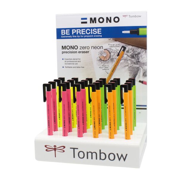 Tombow radiergummi mono zero eh-ku-24p-2- 24 stück, neon ass. - Tombow-eh-ku-24p-2--4003198502543