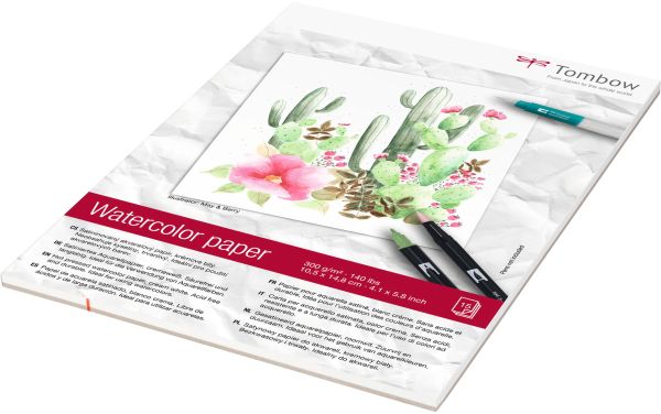 Tombow aquarellblock a6 pb-aqua-cov 300g, 15 blatt - Tombow-pb-aqua-cov-4003198950337