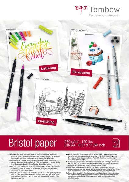 Tombow zeichenblock bristol a4 pb-mark 250g, 25 blatt - Tombow-pb-mark-4003198950023