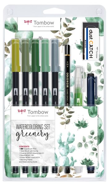 Tombow watercolor set wcs-gr greenery - Tombow-wcs-gr-4003198130258
