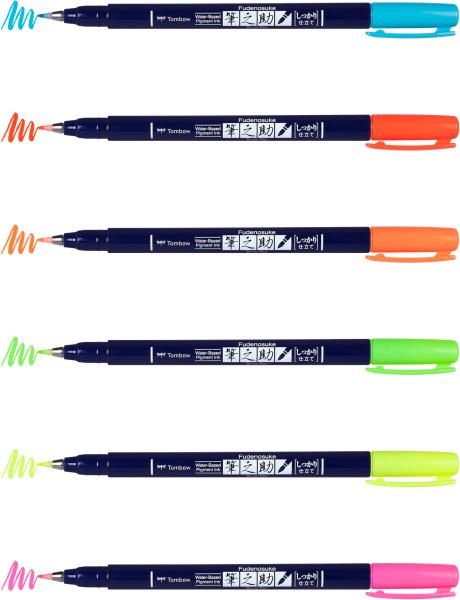 Tombow kalligraphie set ws-bh-6p fudenosuke, 6 farben neon - Tombow-ws-bh-6p-4003198111028-04.jpg