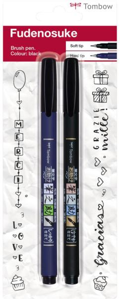 Tombow kalligraphie-set ws-bh/bs ws-bhs-2p fudenosuke, schwarz 2 stück - Tombow-ws-bhs-2p-4003198110588-02.jpg