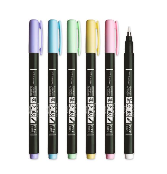 Tombow kalligraphie-set ws-bs ws-bs-6p fudenosuke, pastel 6 stück - Tombow-ws-bs-6p-4003198111745-02.jpg