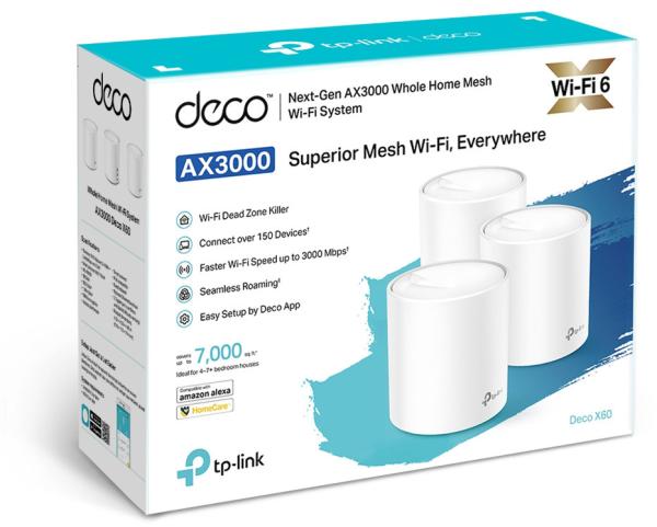 Tp-link whole-home wi-fi system deco x60 ax5400(3-pack)v3.20 white - Tp-link-deco-x60-4897098689325-03.jpg