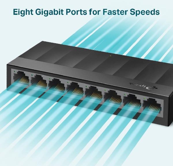 Tp-link litewave 8port gigabit switch ls1008g desktop plastic case - Tp-link-ls1008g-6935364085476-03.jpg