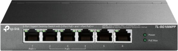 Tp-link 6-port gigabit desktop switch tl-sg1006pp with 3-port poe+ - Tp-link-tl-sg1006pp-4895252500325