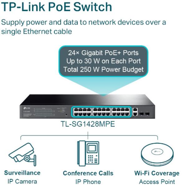 Tp-link 28-port gigabit easy smart tl-sg1428pe switch with 24-port poe - Tp-link-tl-sg1428pe-6935364072209-04.jpg
