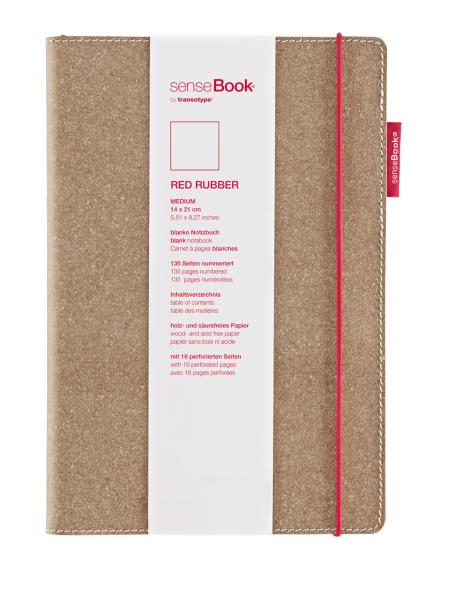 Transotype sensebook red rubber a5 75020500 blanko, m, 135 seiten beige - Transotype-75020500-8716329071301