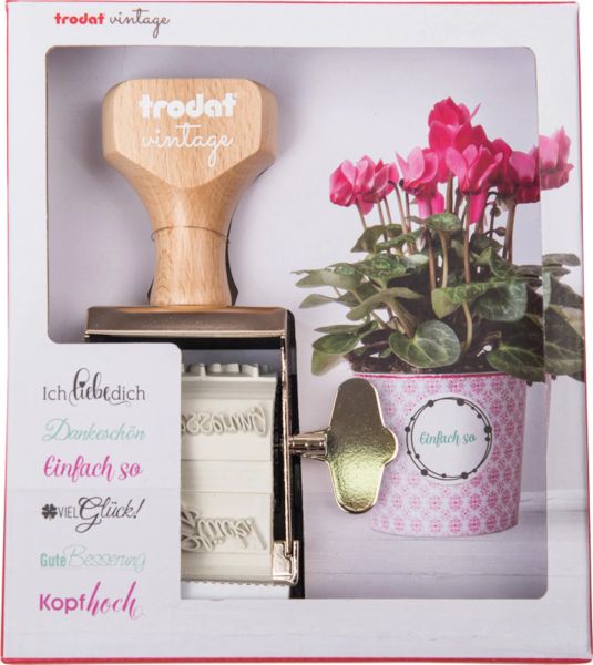 Trodat vintage stempel 158078 glückwünsche, 3-farbig - Trodat-158078-9010035580782