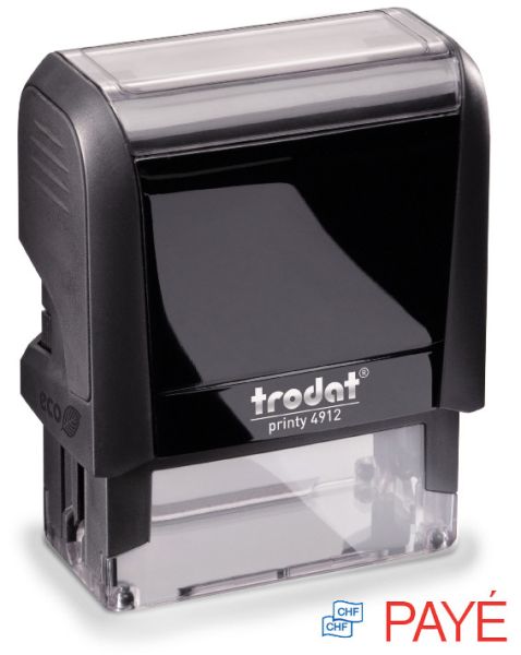 Trodat stempel payé 4912paye blau/rot 47x18mm - Trodat-4912paye-0190084320375