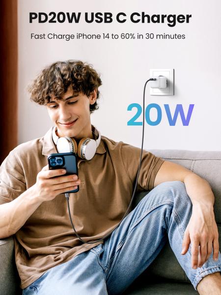 Ugreen usb c wallcharger nexode 15324 mini,20w,pd gan,white - Ugreen-15324-6941876213245-05.jpg