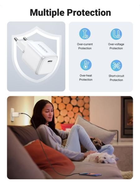 Ugreen usb c wallcharger nexode 15324 mini,20w,pd gan,white - Ugreen-15324-6941876213245-10.jpg