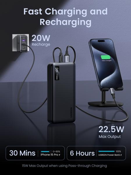 Ugreen power bank 20000mah 25683 20w, two-way fast charging - Ugreen-25683-6941876226832-06.jpg