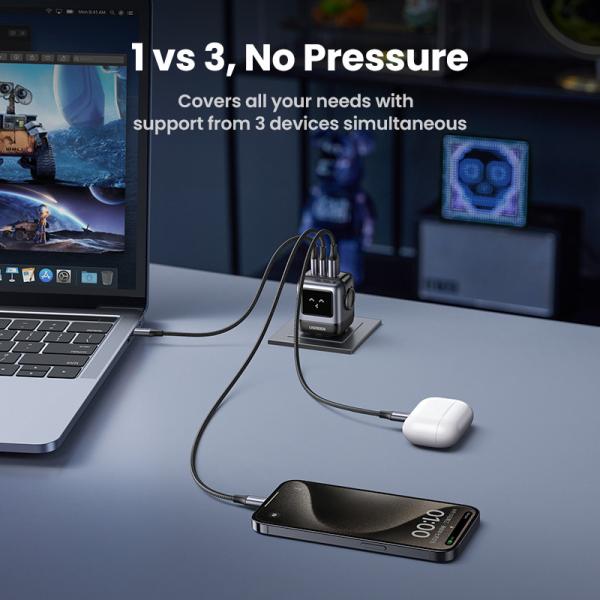 Ugreen nexode rg 65w 3-port gan 25685b 2x usb-c,1xusb-a, black - Ugreen-25685b-6941876236688-08.jpg