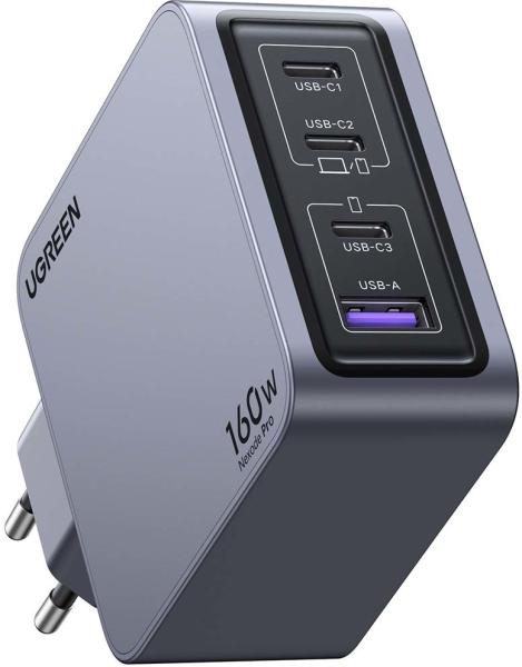 Ugreen usb wallcharger nexode pro 25877 160w, 4-port,pd,gan w.cable - Ugreen-25877-6941876228775-03.jpg