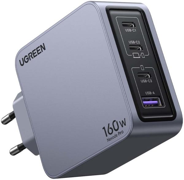 Ugreen usb wallcharger nexode pro 25877 160w, 4-port,pd,gan w.cable - Ugreen-25877-6941876228775-04.jpg