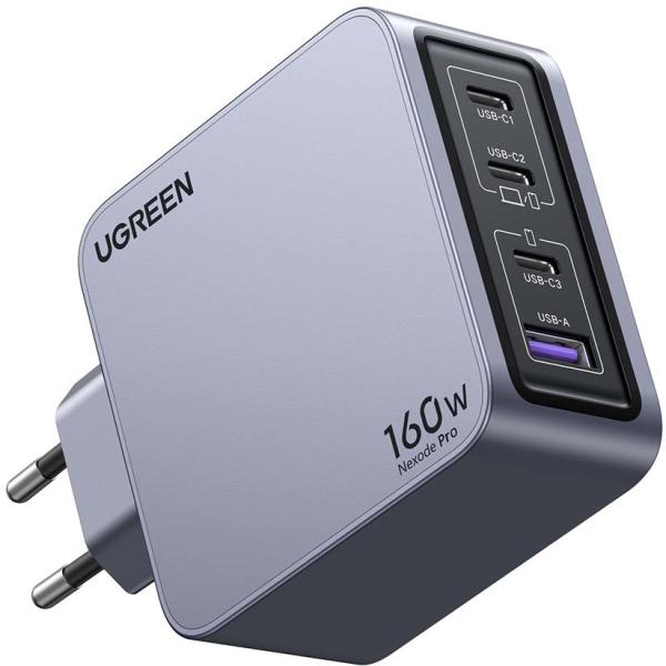 Ugreen usb wallcharger nexode pro 25877 160w, 4-port,pd,gan w.cable - Ugreen-25877-6941876228775-05.jpg