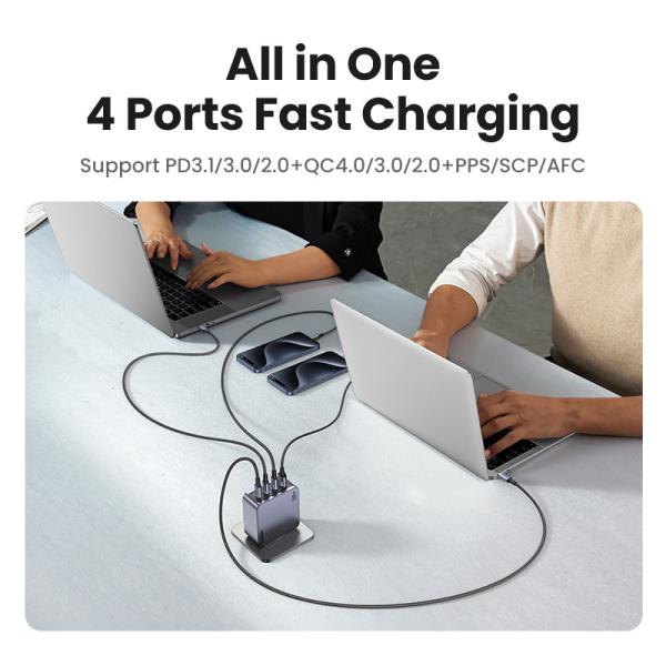 Ugreen usb wallcharger nexode pro 25877 160w, 4-port,pd,gan w.cable - Ugreen-25877-6941876228775-09.jpg