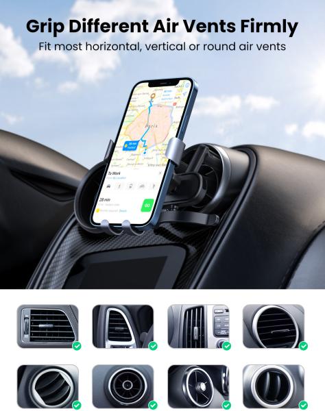Ugreen round air vent gravity 30401 phone holder, black - Ugreen-30401-6957303834013-06.jpg