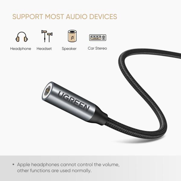 Ugreen usb-c to 3.5mm headphone 30632 jack adapter 10cm, grey - Ugreen-30632-6957303836321-06.jpg