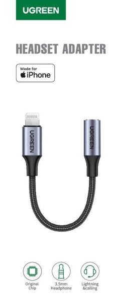 Ugreen lightning to 3.5mm headphone 30756 jack adapter 10cm, grey - Ugreen-30756-6957303837564-09.jpg